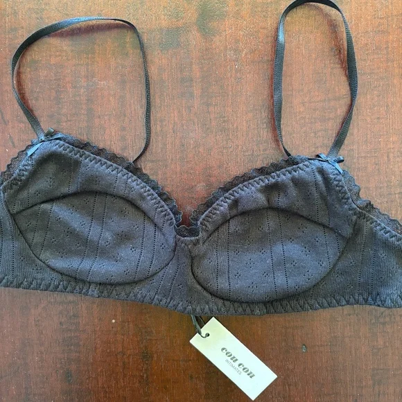 Cou Cou Intimates Balconette Black Bralette - Picture 3 of 6